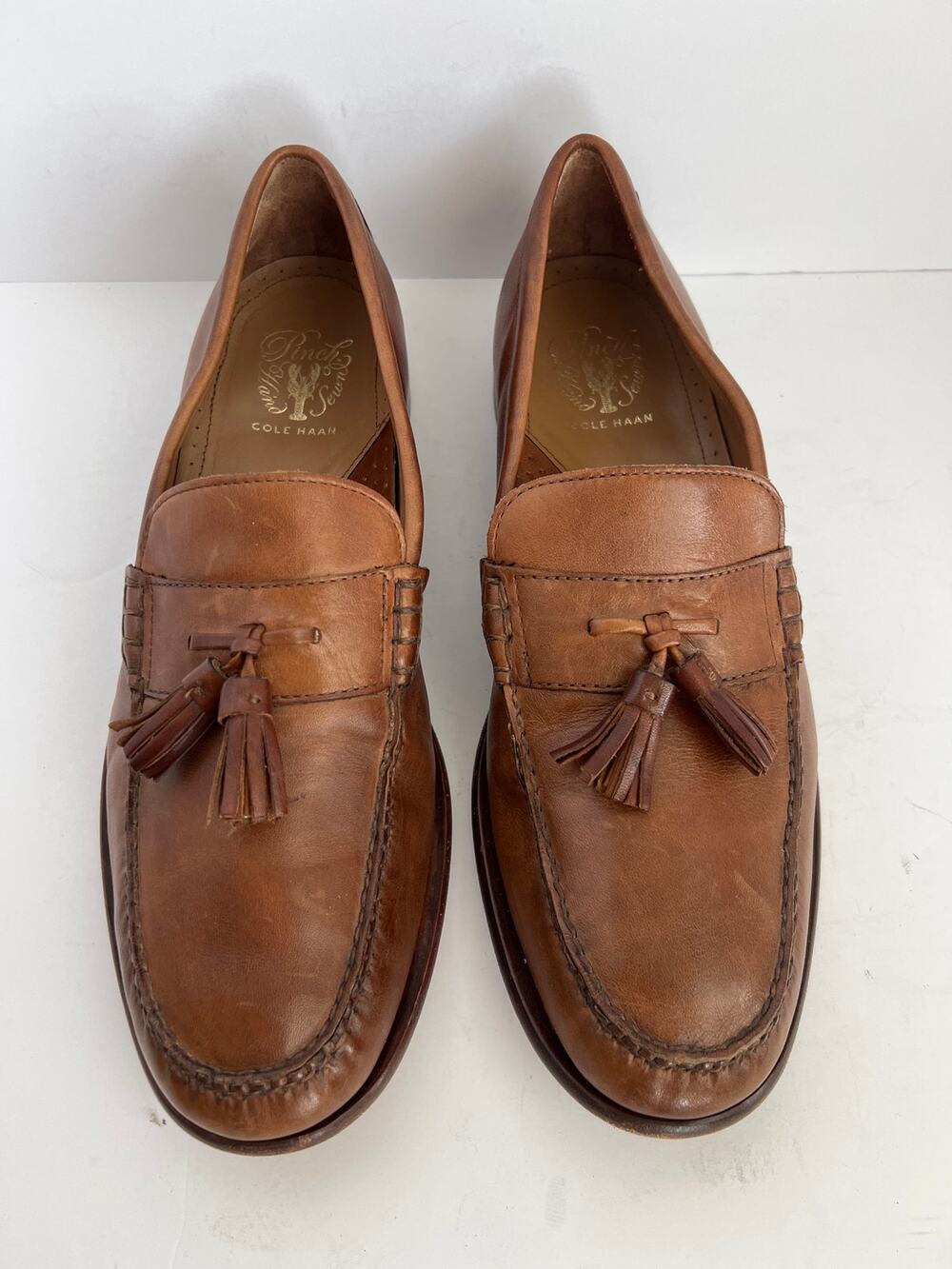 Cole Haan Pinch Tassel Men Brown Leather Hand Sewn Loafers Dress Shoes Size 11 M